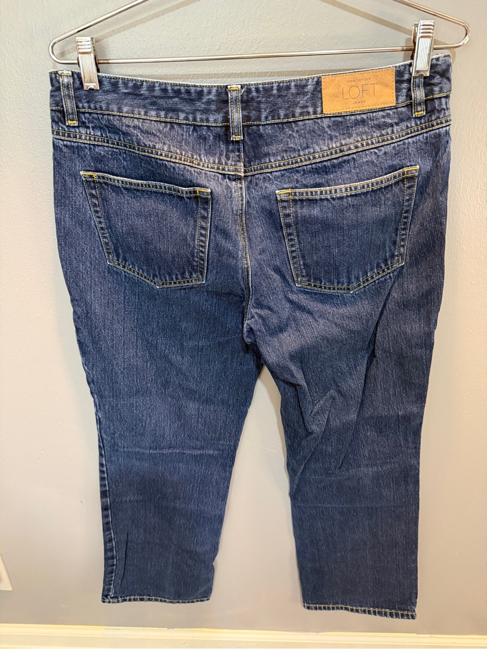 LOFT Dark Blue Straight-Leg Jeans Sz 12 - Picture 5 of 7